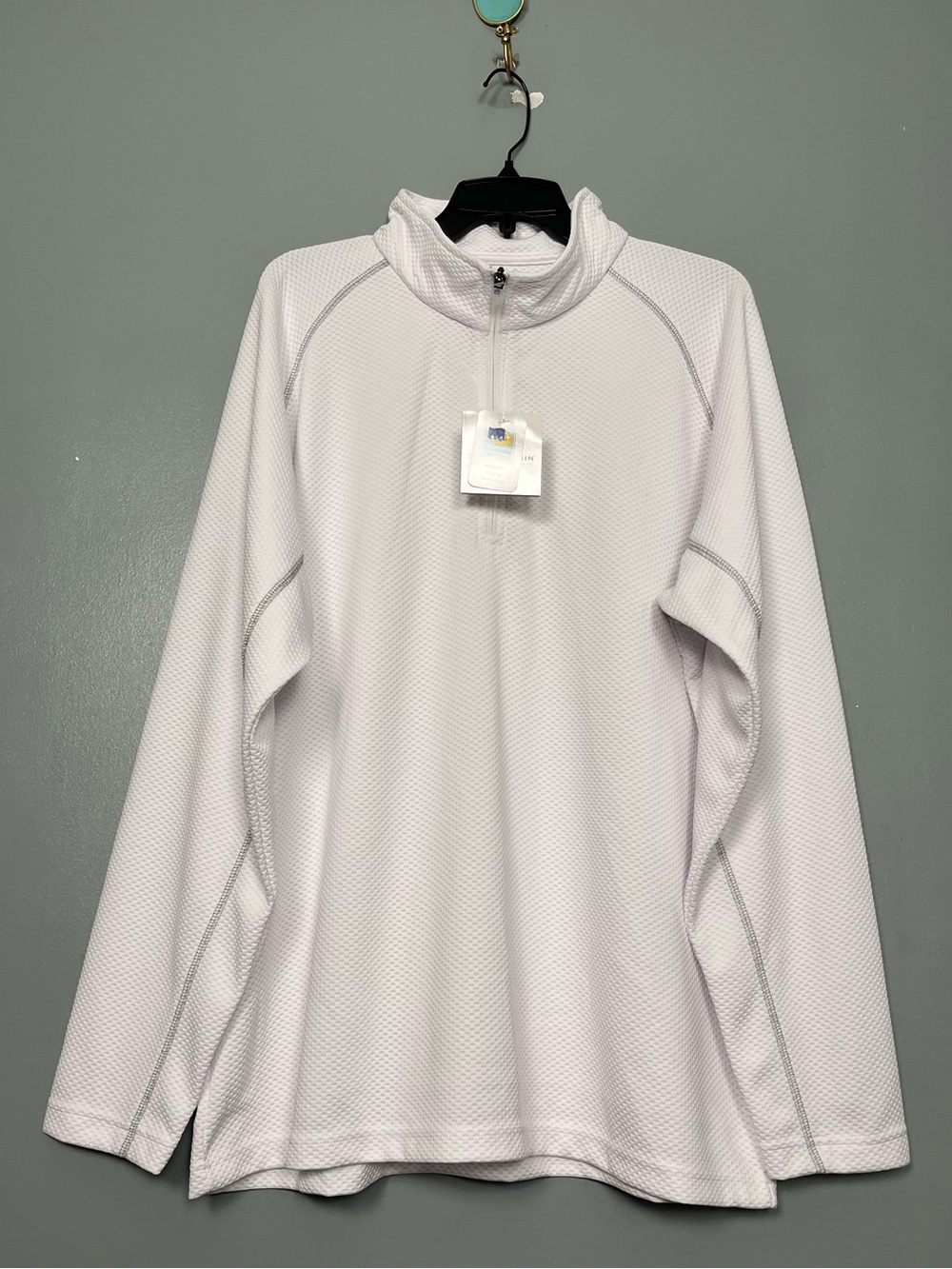 Tri-Mountain Performance Reflex Jaquard Jacket 1/4 Zip White Mens Size XL NWT